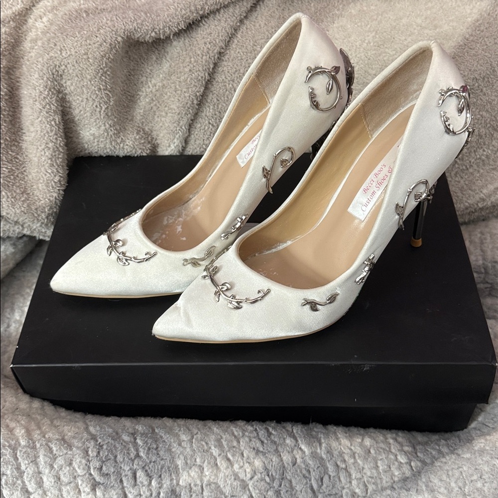 Custom beauty and the beast wedding shoes